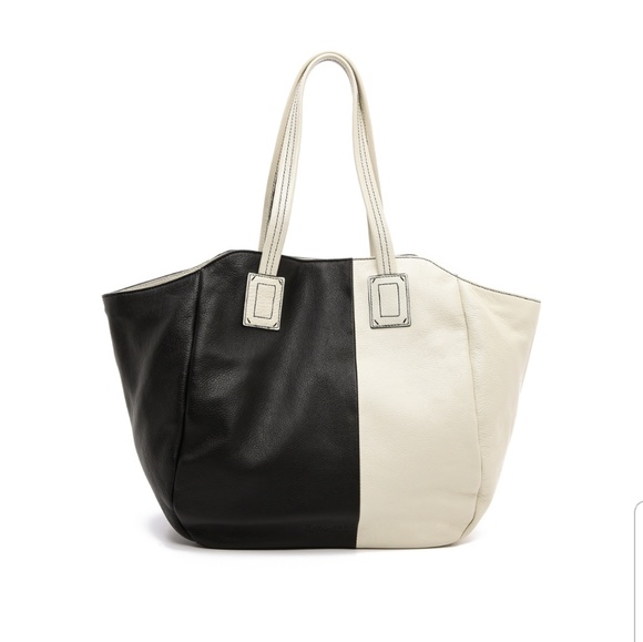 Splendid Handbags - Splendid Coronado Leather Tote Bag Black & Cream